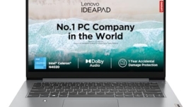 Lenovo IdeaPad 1 Intel Core Celeron N4020 14" HD Thin and Light Laptop (4 GB/256GB SDD/Windows 11 Home/1Yr Warranty/Cloud Grey/1.3Kg), 82V6005CIN