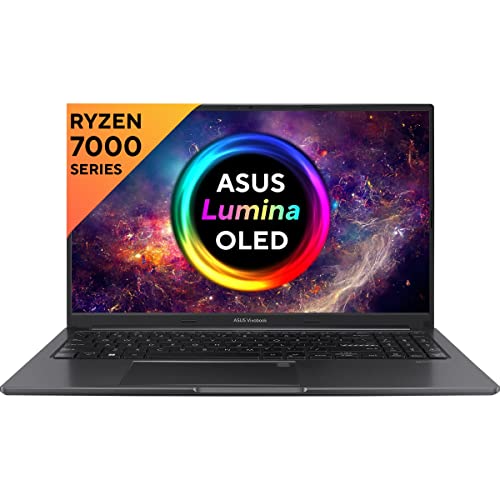 ASUS Vivobook 15 OLED (2023), AMD Ryzen 5 7530U, 15.6" (39.62 cm) FHD OLED, Thin and Light Laptop (16GB/512GB SSD/Windows 11/Office 2021/Backlit KB/FP Sensor/Black/1.7 Kg), M1505YA-LK541WS