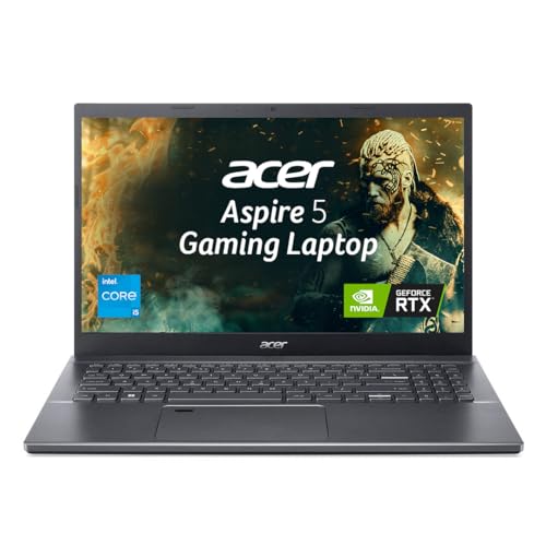 Acer Aspire 5 Gaming Laptop 13th Gen Intel Core i5 (Windows 11 Home/ 16 GB RAM/ 512 GB SSD/NVIDIA GeForce RTX 2050), A515-58GM 39.62 cm (15.6") IPS Full HD Display, Steel Gray, 1.78 KG