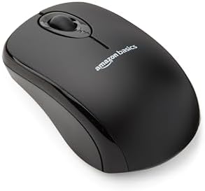 Amazon Basics 2.4 Ghz Wireless Optical Computer Mouse with USB Nano Receiver, Black