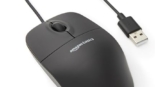 Amazon Basics 3-Button Wired USB Computer Mouse, Single, Black