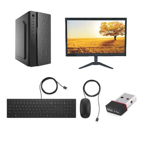 Assembled Complete Computer System Core I5 Desktop with 20 Inch Led Monitor (Core I5 3rd Generation,8Gb Ram-256Gb Ssd, Keyboard, Mouse, WiFi) Windows 10 Pro, (Black)