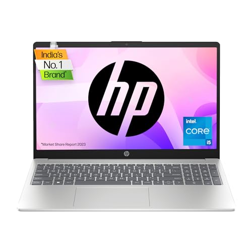 HP Laptop 15, 13th Gen Intel Core i5-1334U, 15.6-inch (39.6 cm), FHD, 16GB DDR4, 512GB SSD, Intel Iris Xe Graphics, Backlit KB, MSO, Dual Speakers (Win 11, Silver, 1.59 kg), fd0221TU