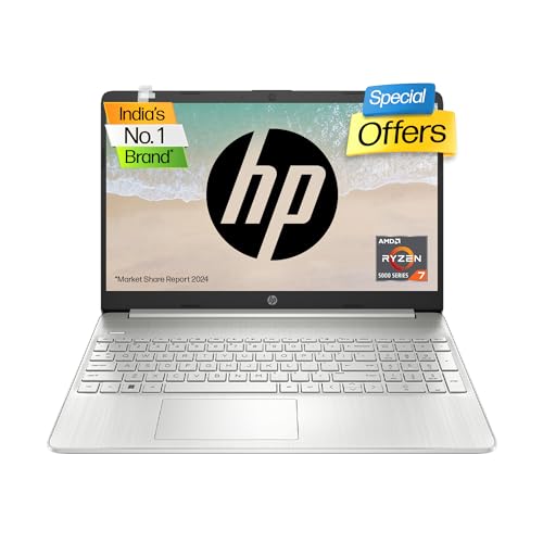 HP Laptop 15s, AMD Ryzen 7 5700U, 15.6-inch (39.6 cm), FHD, 16GB DDR4, 512GB SSD, AMD Radeon Graphics, Backlit KB, Thin & Light, Dual Speakers (Win 11, MSO 2021, Silver, 1.69 kg), ey2001AU