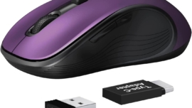 Deeliva Wireless Mouse, Computer Mouse Wireless 2.4G USB Cordless Mouse with 3 Adjustable DPI, 6 Buttons, Ergonomic Silent Mice with Type-C Adapter for Laptop PC Computer Chromebook (Purple)