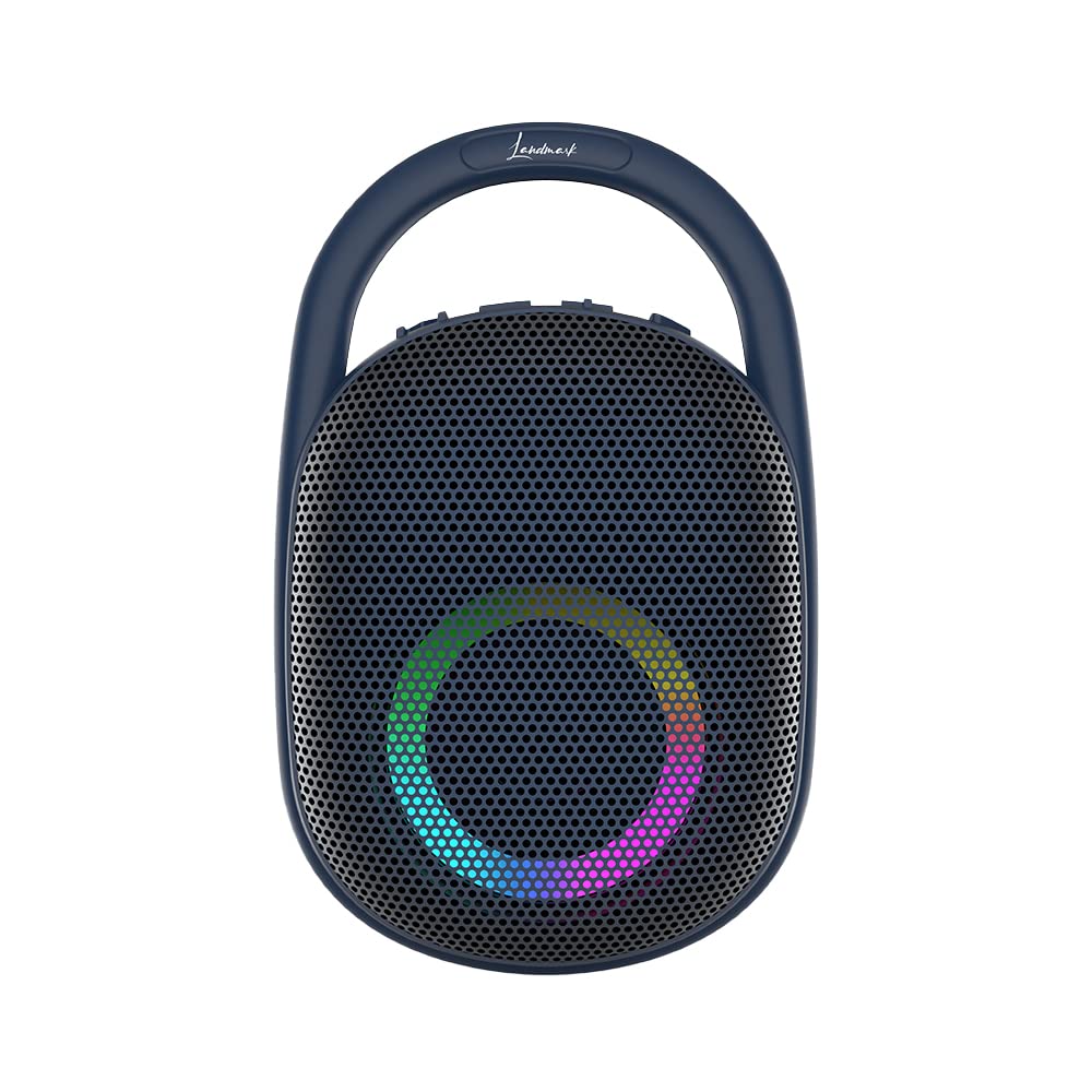 LANDMARK LM BT1102 Metal Grill Portable Wireless Speaker with 5W Immersive Sounds, RGB Lights, Bluetooth5.0, Up to 8hrs Total Playtime, Type C Fast Charging Port and Multi-Connectivity Modes (Blue)