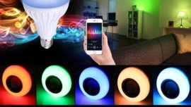 Music Bulb Speaker |Multicolour |Changing LED Light Bulb with Built-in Stereo Speaker Connected by Bluetooth/Wireless 1-PC