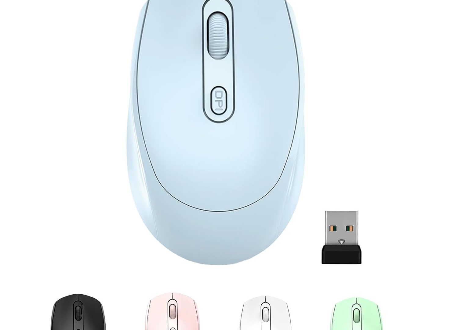 ONE-UP Wireless Mouse, 2.4G Silent Mouse, Computer Mouse with USB Nano Receiver for Laptop, Chromebook, PC, Mac, Windows and School Work (Blue)