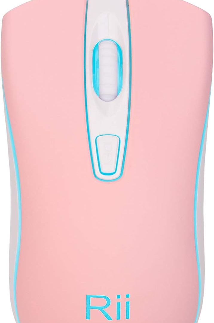 Rii Wired Mouse, USB Computer Mouse,RGB Optical 1600 DPI Office Mice for PC,Computer,Laptop,Desktop,Windows,Chromebook (Pink)