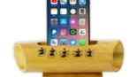 Seva Vivek Bamboo Mobile Stand with Speaker Bamboo Speakers Electricity-Free, 100% Natural, Eco-Friendly