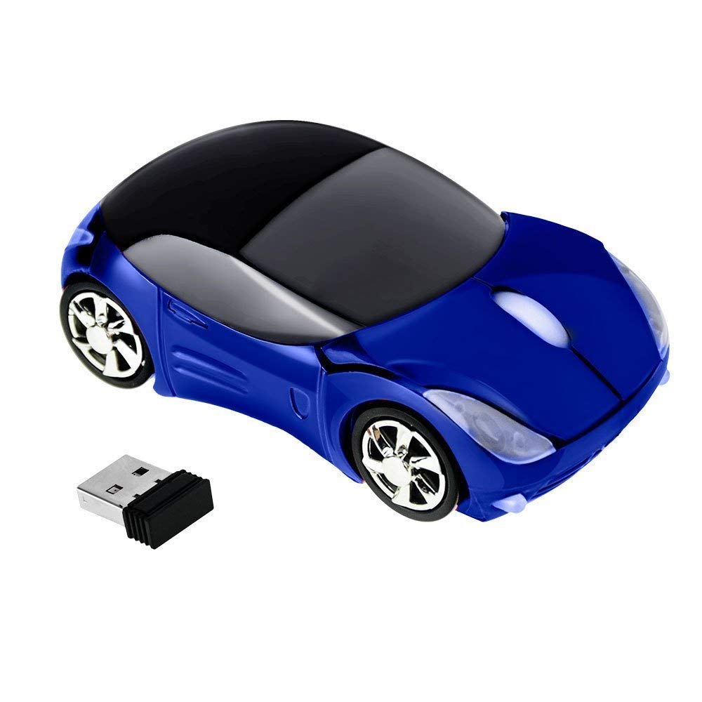 atdaraz 2.4G Wireless Mini Optical Car Mouse for Laptop, PC (Blue)