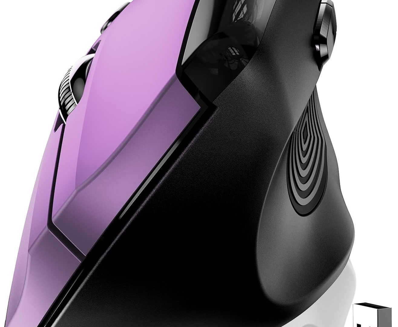 memzuoix Ergonomic Mouse Wireless,2.4G Optical Cordless Mice with 800/1200/1600 DPI,Vertical Computer Wireless Mouse for Laptop, Mac,PC,Desktop (for Right Hand, Large),Purple Mouse